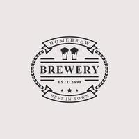 étiquettes de brasserie de bière artisanale badge rétro vintage et élément de logo design vecteur