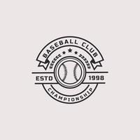 emblèmes de logos de baseball rétro vintage et éléments de conception vecteur