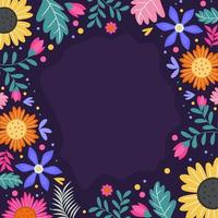 bordure florale d'été colorée vecteur