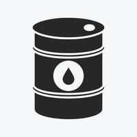 icône baril de pétrole. adapté au symbole de l'éducation. style de glyphe. conception simple modifiable. vecteur de modèle de conception. illustration simple