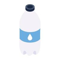une icône isométrique de bouteille d'eau vecteur
