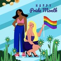 couple de lesbiennes célébrant le jour de la fierté