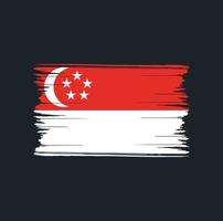 coups de pinceau du drapeau de singapour. drapeau national vecteur