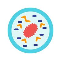 bactérie dans l'icône plate multicolore de la diapositive vecteur