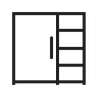 armoire avec icône de ligne d'étagères vecteur