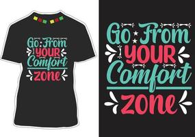 sortez de votre zone de confort citations de motivation conception de t-shirt vecteur