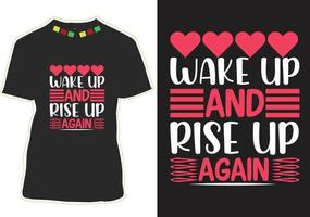 réveillez-vous et relevez-vous conception de t-shirt de citations de motivation vecteur