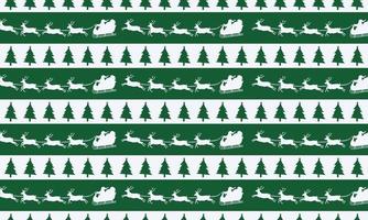 motif de cerf et d'arbre de noël vert et blanc. vecteur