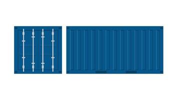 ensemble 3d réaliste de conteneurs de fret bleus. illustration vectorielle vecteur