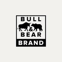 logo taureau et ours simple pour une marque