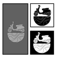logo de scooter d'art de ligne de vecteur