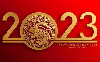 joyeux nouvel an chinois 2023 année du lapin vecteur