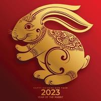 joyeux nouvel an chinois 2023 année du lapin vecteur