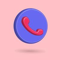 fond d'icône d'appel téléphonique 3d, pour les soins aux clients ou parler avec des amis vecteur