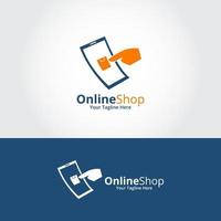 modèle de conceptions de logo de boutique en ligne. graphique vectoriel d'illustration. parfait pour le commerce électronique, la vente, l'élément Web du magasin, l'emblème de l'entreprise.