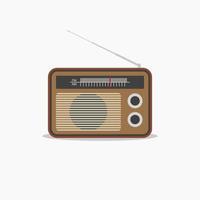 ancienne illustration vectorielle radio. radio d'époque. radio rétro. le symbole de l'électronique, du son et du lecteur de musique vecteur