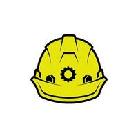 illustration vectorielle de casque de sécurité jaune. travailleur de la sécurité du casque. style de couleur plat vecteur