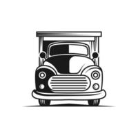 modèle de logo silhouette vecteur logistique camion. parfait pour le logo de l'industrie de la livraison ou du transport. simple avec une couleur gris foncé
