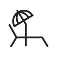 icône de ligne de chaise de bronzage vecteur