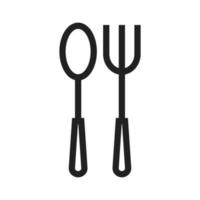 icône de ligne cuillère et fourchette vecteur