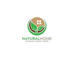 création de logo de maison de feuille colorée-création de logo de feuille-création d'icône de feuille-création de logo de fenêtre naturelle vecteur