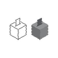 concept de vote, urne. illustration d'icône vectorielle pixel art 8 bits vecteur