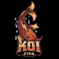 illustration vectorielle de logo de mascotte de poisson koi vecteur