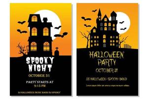 lot d'invitations d'halloween vecteur