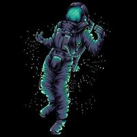 astronaute dans l'illustration vectorielle de l'espace vecteur