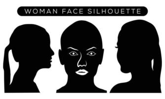 silhouette de beau profil de femme visage concept beauté et mode vecteur