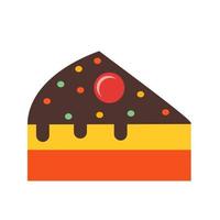 icône plate multicolore de tranche de gâteau vecteur