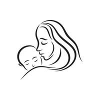logo de bébé fête des mères vecteur