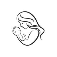 logo de bébé fête des mères vecteur