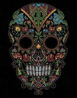 crâne mexicain art vert vecteur