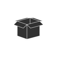 icône de boîte avec style de silhouette vecteur