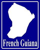 signer comme une silhouette blanche carte de la guyane française vecteur