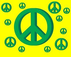 signe de paix sur fond vert jaune vecteur