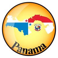 bouton orange avec les images des cartes du Panama vecteur