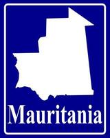 signer comme une silhouette blanche carte de mauritanie vecteur