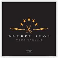 salon de coiffure coupe de cheveux et rasage logo premium modèle élégant vecteur eps 10
