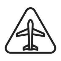 icône de ligne de signe d'aéroport vecteur