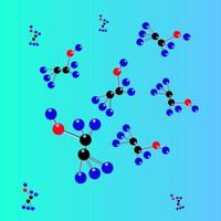 molécule d'esprit sous la forme de sphères de couleur reliées entre elles vecteur