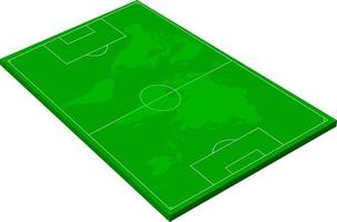 terrain de football vert avec carte du monde vecteur