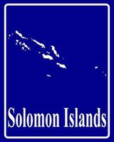 signer comme une silhouette blanche carte des îles salomon vecteur