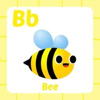flashcard pour les enfants, vecteur d'abeille