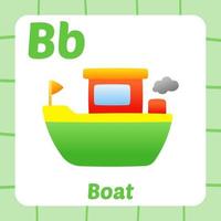 flashcard pour les enfants, vecteur de bateau