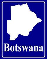 signer comme une silhouette blanche carte du botswana vecteur