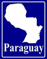 signer comme une silhouette blanche carte du paraguay vecteur