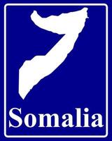signer comme une silhouette blanche carte de la somalie vecteur