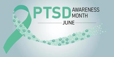 bannière du mois de sensibilisation au ptsd vecteur